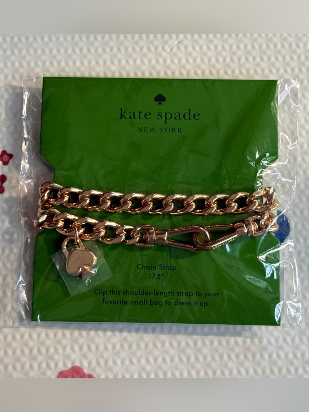 kate spade Gold Chain Strap with Spade Charm